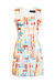 Square Neck Dress With Abstract Sequins - White