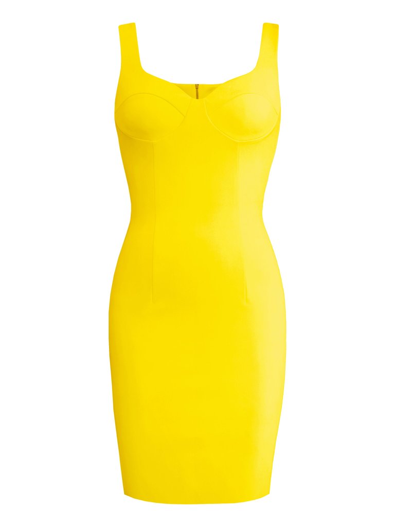 Sweetheart Bodycon Dress - Yellow