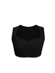 Sweetheart Cropped Top - Black