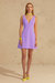 V-Neckline Dress With Overlapping Shoulder Accent