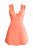 V-Neckline Dress With Overlapping Shoulder Accent - Coral