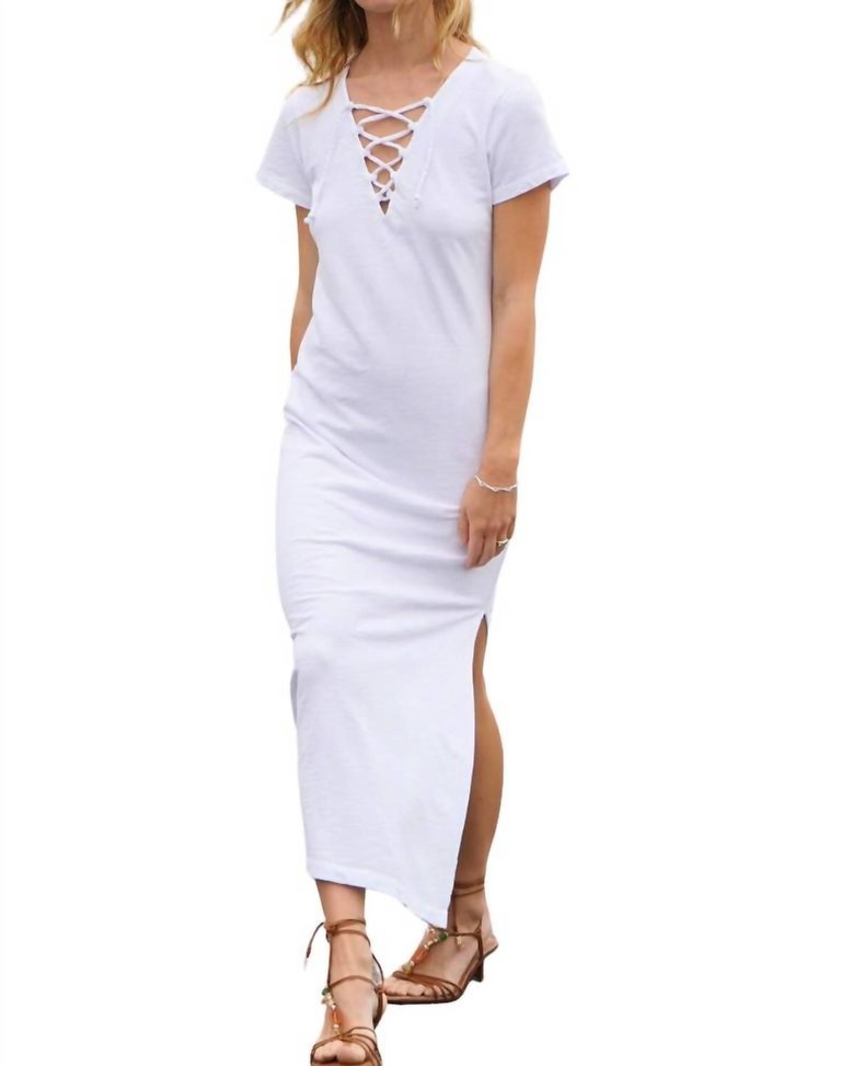 Bel Air Lace Up Dress In White