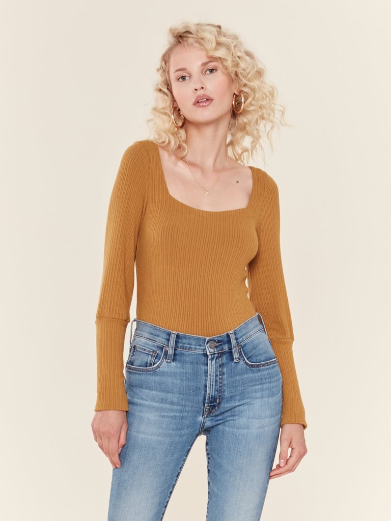 Willa Balloon Sleeve Top - Cumin