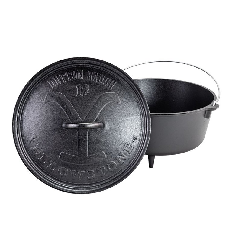 8 Qt. Yellowstone Seasoned Cast Iron Deep Camp Dutch Oven