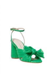 Camellia Pleated Bow Heel In Clover