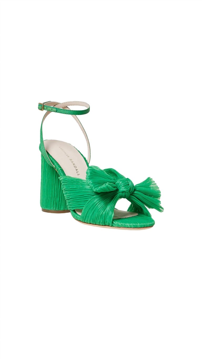 Camellia Pleated Bow Heel In Clover