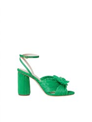 Camellia Pleated Bow Heel In Clover - Clover