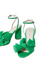 Camellia Pleated Bow Heel In Clover