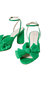 Camellia Pleated Bow Heel In Clover