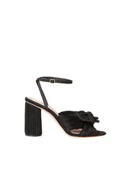 Randall Camellia Pleated Bow Heel In Black - Black