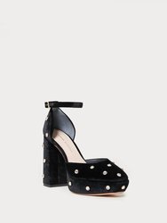 Selina Black Closed Toe Platform In Black - Black