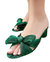 Women Emilia Pleated Bow Heel Sandal In Emerald