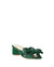 Women Emilia Pleated Bow Heel Sandal In Emerald