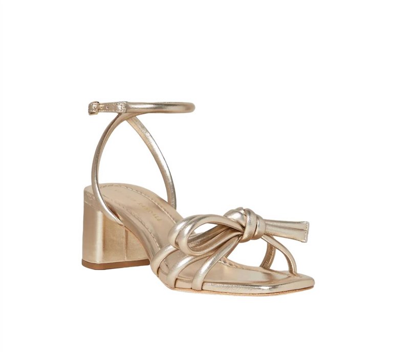 Women's Mikel Bow Mid-Heel Sandal In Champagne - Champagne