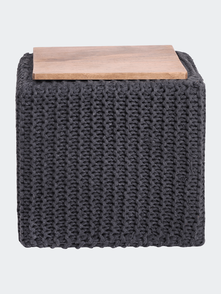 Deonte Pouf, Cotton Yarn Ottoman