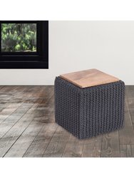 Deonte Pouf, Cotton Yarn Ottoman