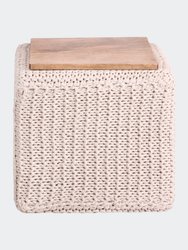 Deonte Pouf, Cotton Yarn Ottoman