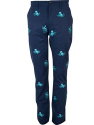 Charles Octopus Embroidery Pants - Octopus Embroidery Navy