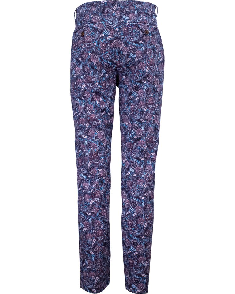 Charles Skull Paisley Pants - Sapphire