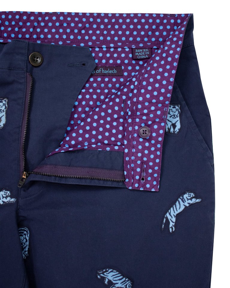 Charles Tiger Embroidery Navy