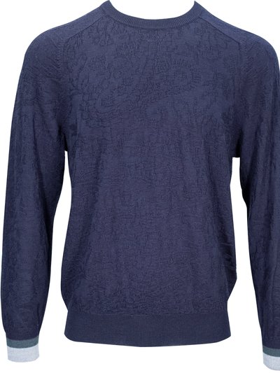 Loh Dragon Colin Jacquard Merino Paisley Sweater - Navy product