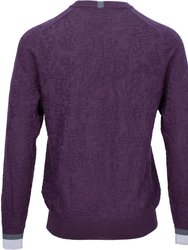 Colin Jacquard Merino Paisley Sweater - Plum