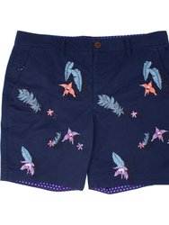 Edward Flower Embroidery Short - Navy - Edward Flower Embroidery Navy