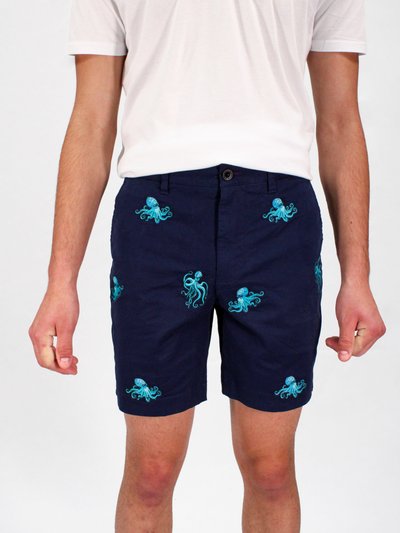 Loh Dragon Edward Octopus Embroidery Shorts In Navy product