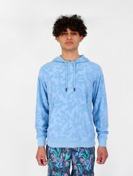 Howard Coral Towel Hoodie In Sky - Sky Coral