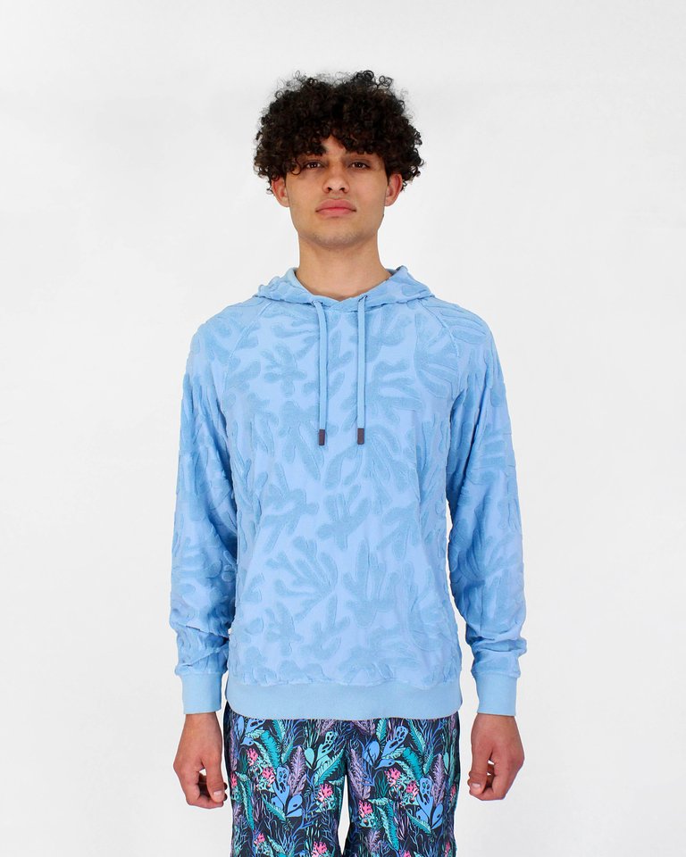 Howard Coral Towel Hoodie In Sky - Sky Coral