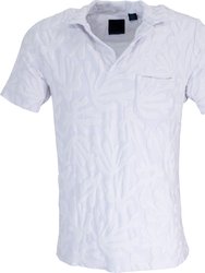 Johnny Coral Towel Polo Shirt In White