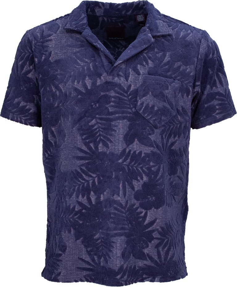 Johnny Farm Floral Towel Polo - Navy - Johnny Farm Floral Navy