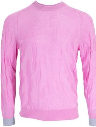 Kris Coral Merino Sweater In Pink - Pink Sky Coral