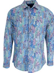 Norman Floral Tide Shirt In Pumice - Floral Tide Pumice