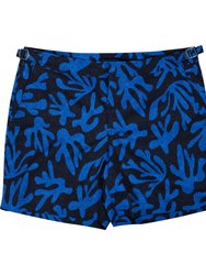 Pool Loop Coral Canvas Swim Short In Blue
