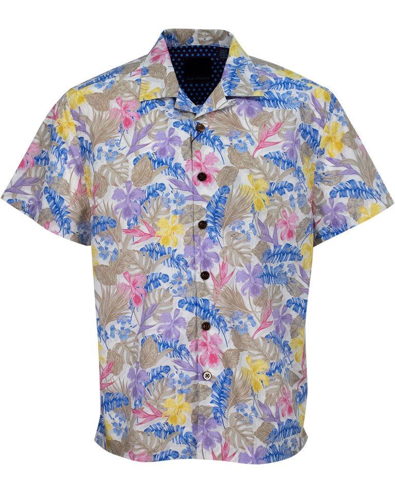 Ralph Flat Tropical Camp Shirt - White - Ralph Flat Tropical White