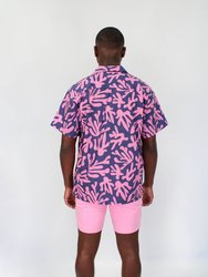 Ralph Loop Coral Canvas Camp Shirt In Pink