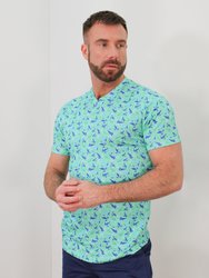 Victor Origami Birds V-Neck Tee - Jade