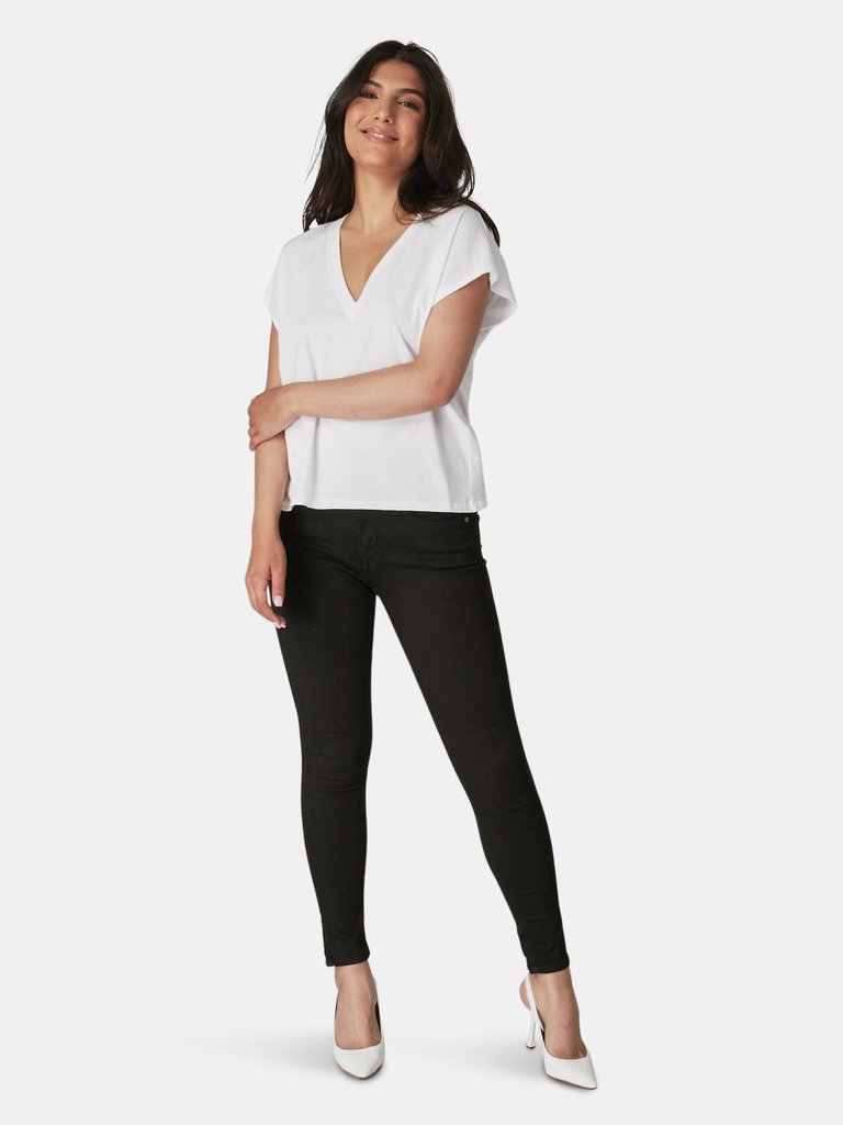 Alexa-BLK High-Rise Skinny Jeans - Black