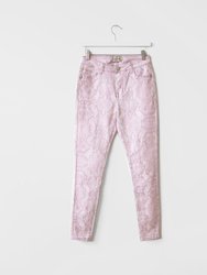 Alexa High Rise Skinny Ankle - Snake Rose