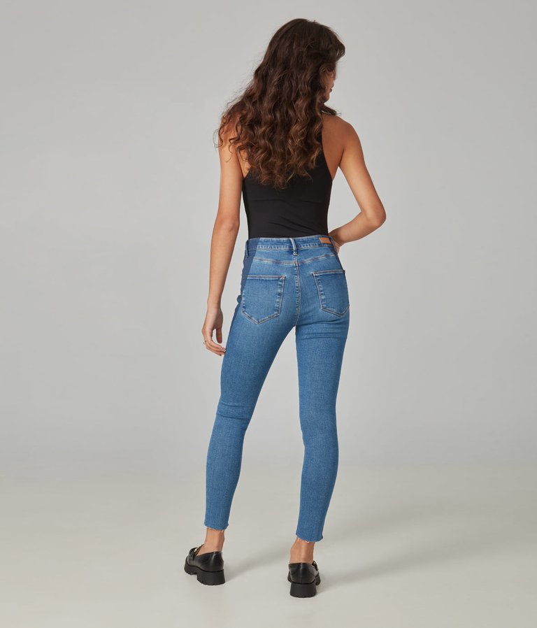 Alexa High Rise Skinny Jeans - Coated Costal Blue