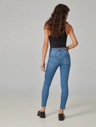 Alexa High Rise Skinny Jeans - Coated Costal Blue
