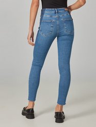 Alexa High Rise Skinny Jeans - Coated Costal Blue