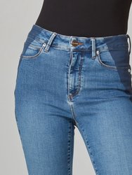 Alexa High Rise Skinny Jeans - Coated Costal Blue