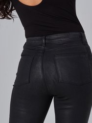 Billie-Cblk High Rise Bootcut Jeans - Coated Black