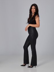 Billie-Cblk High Rise Bootcut Jeans - Coated Black - Coated Black