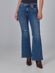 Bradly-Dis Mid Rise Flare Jeans