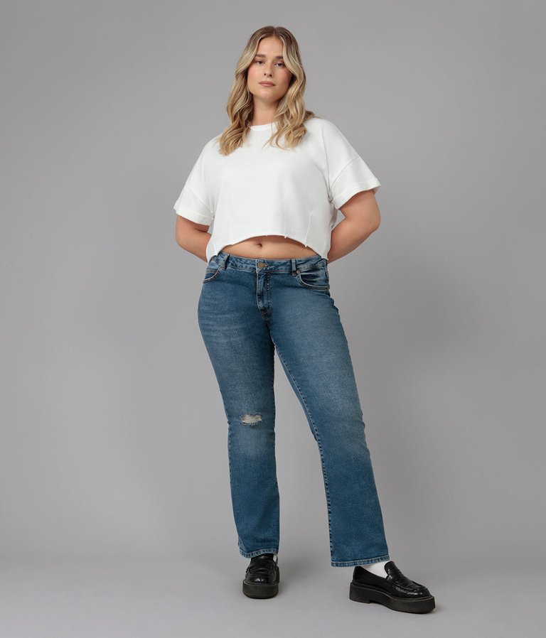 Bradly-Dis Mid Rise Flare Jeans