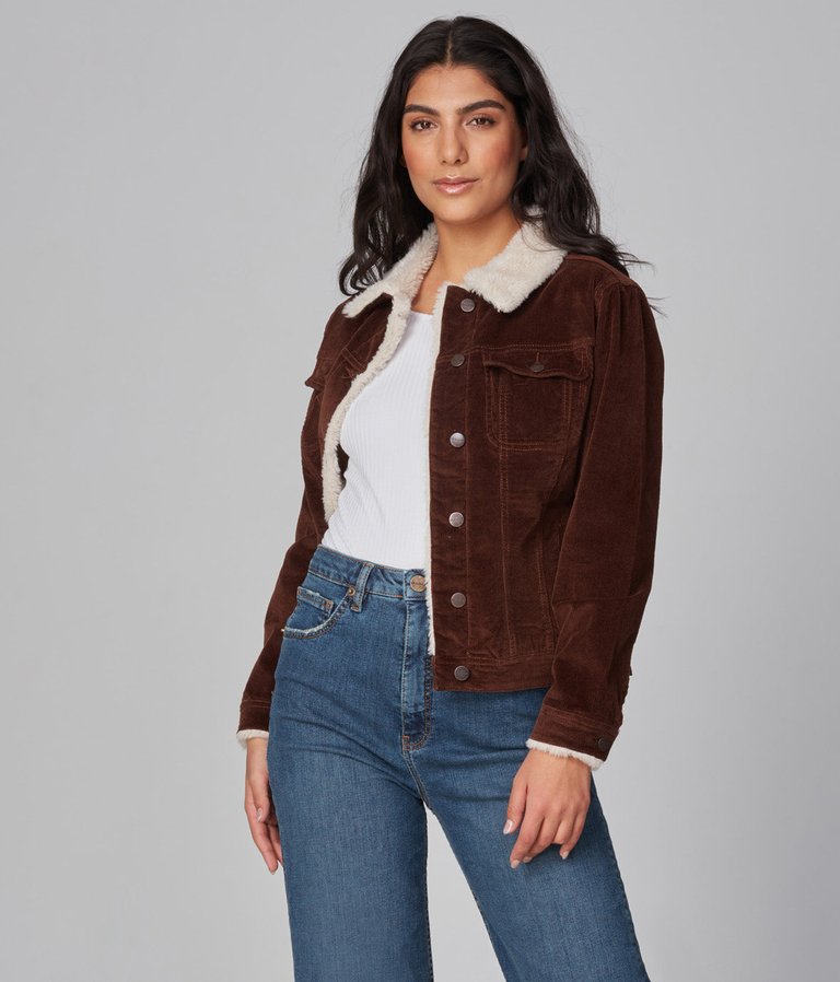 Gabriella Sherpa Chocolate Brown Classic Jacket