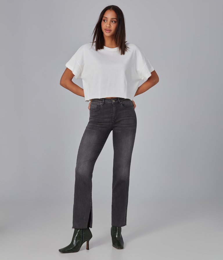 Jasper-SG Mid Rise Straight Jeans - Smokey Grey